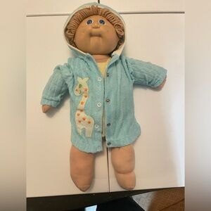 VTG 1986 Cabbage Patch Doll with Blue Outfit and Accessories collectors